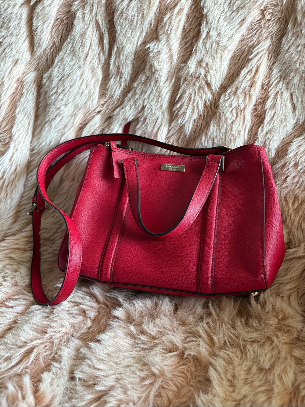 Kate Spade Newbury Lane Small Loden Red Leather Crossbody Bag